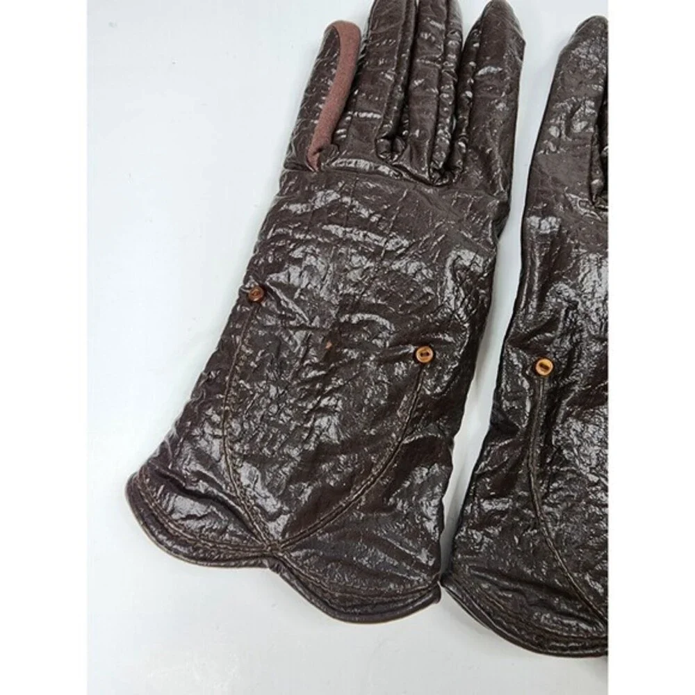 Vintage Dark Red Gusset Dress Gloves Hong Kong Driving Gloves Size 6.5/7.5‎